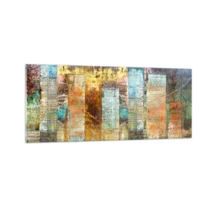 Quadro su vetro - Metropoli nel sole - 100x40 cm