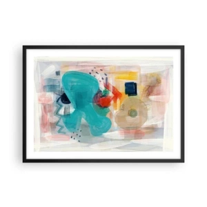 Poster in cornice nera - Forme e colori astratti creano una composizione dinamica - 70x50cm - Il gioco dei colori - Decorazione murale moderna per soggiorno e camera da letto ARTTOR