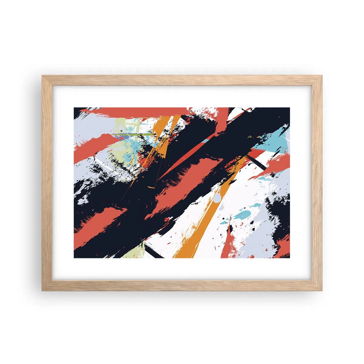 Poster in cornice rovere chiaro - Composizione dinamica - 40x30 cm
