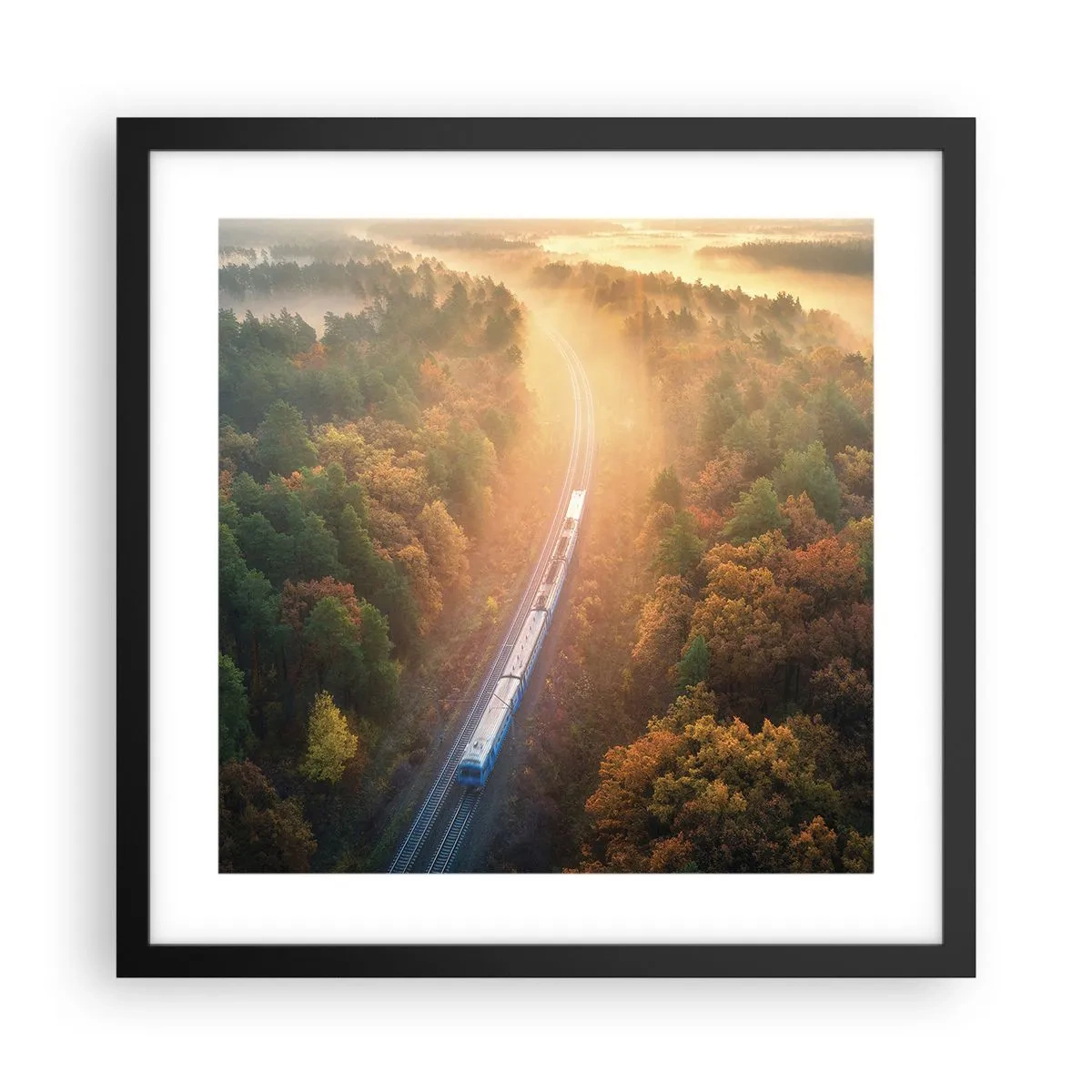 Poster in cornice nera - Viaggio autunnale - 40x40 cm