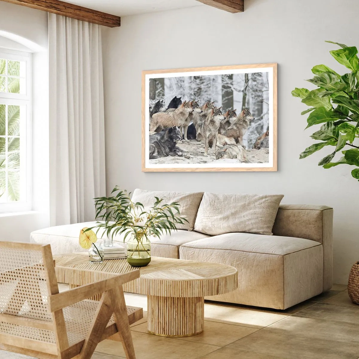 Poster in cornice rovere chiaro - Famiglia e amici - 50x40 cm