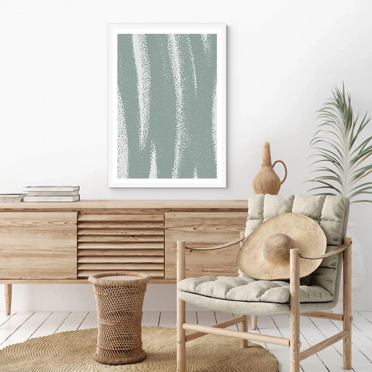 Poster in cornice bianca - Astrazione in clima invernale - 50x70 cm