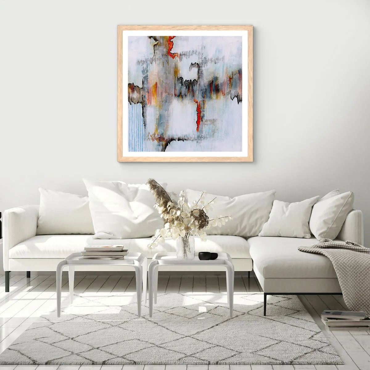 Poster in cornice rovere chiaro - Scritto sull'acqua - 40x40 cm
