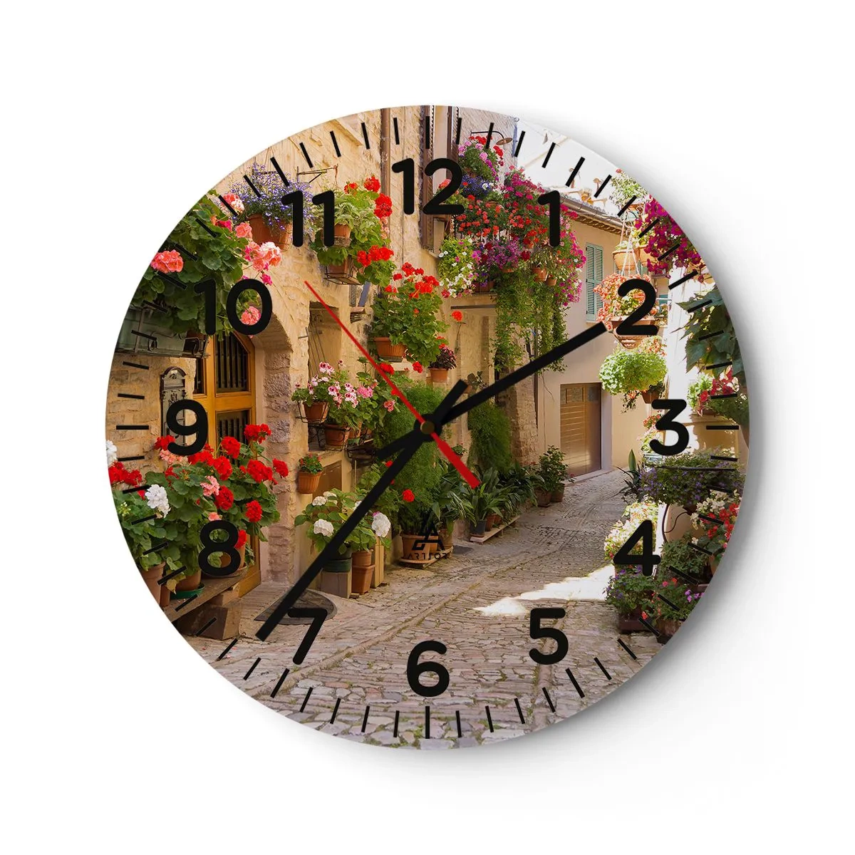 Orologio da parete - Orologio in Vetro - Un'esplosione di fiori - 40x40 cm