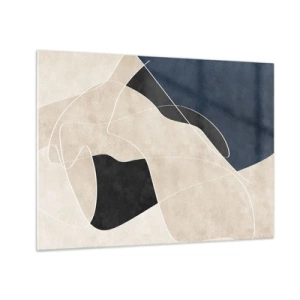 Quadro su vetro - Astrazione moderna con forme e linee contrastanti - 70x50cm - Composizione astratta: il contrasto dei colori - Decorazione murale moderna per soggiorno e camera da letto ARTTOR