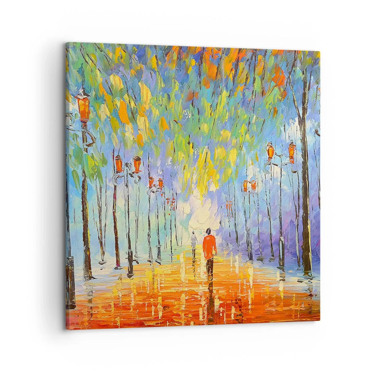 Quadro su tela - Stampe su Tela - Canzone notturna sotto la pioggia - 50x50 cm