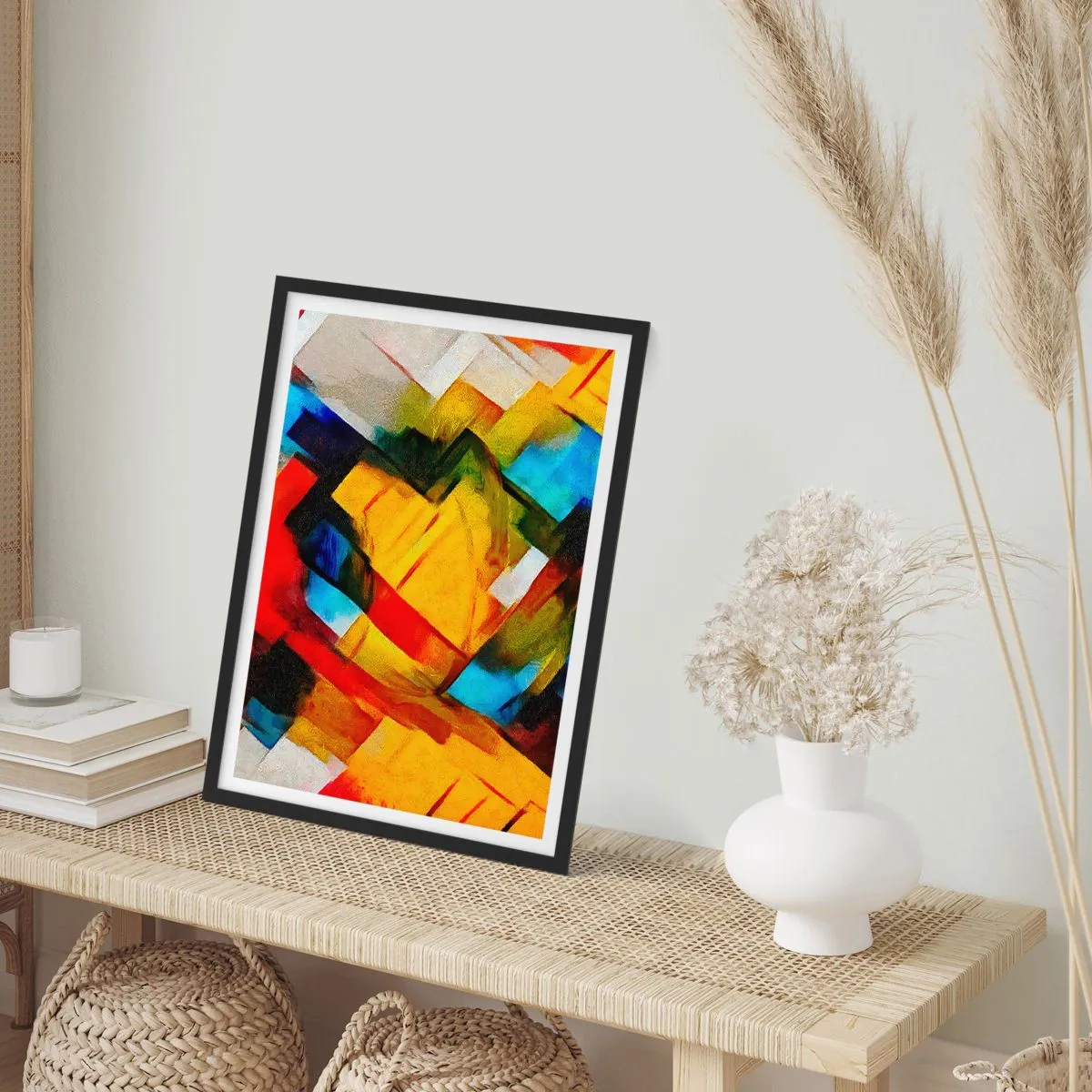 Poster in cornice nera - Intreccio multicolore - 40x50 cm