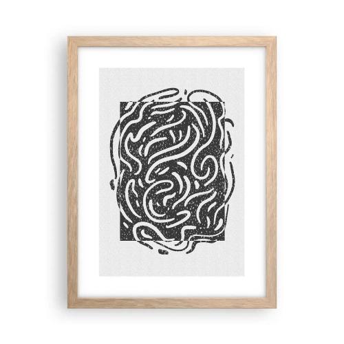 Poster in cornice rovere chiaro - Astrazione: la danza della gioia - 30x40 cm