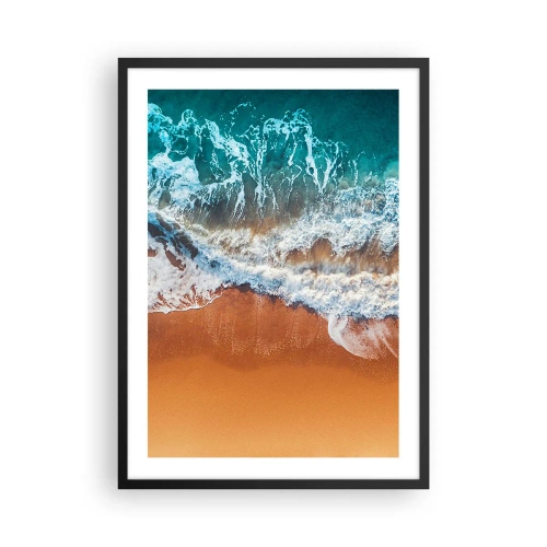 Poster in cornice nera - Vista aerea delle onde dell'oceano e della spiaggia - 50x70cm - Sempre in coppia - Decorazione murale moderna per soggiorno e camera da letto ARTTOR