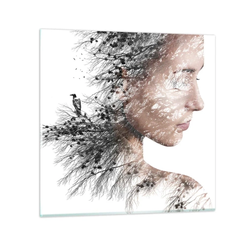 Quadro su vetro - Lo spirito della foresta - 70x70 cm