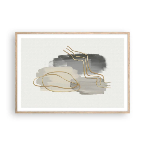 Poster in cornice rovere chiaro - Durata e movimento - 100x70 cm