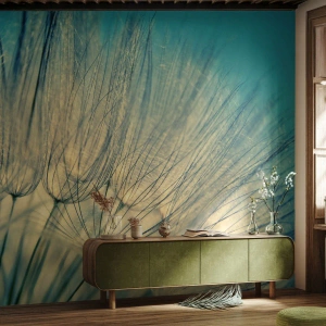 Fotomurali Premium Canvas - Aspettando il vento - Dente di leone, Prato, Natura - 250x175 cm