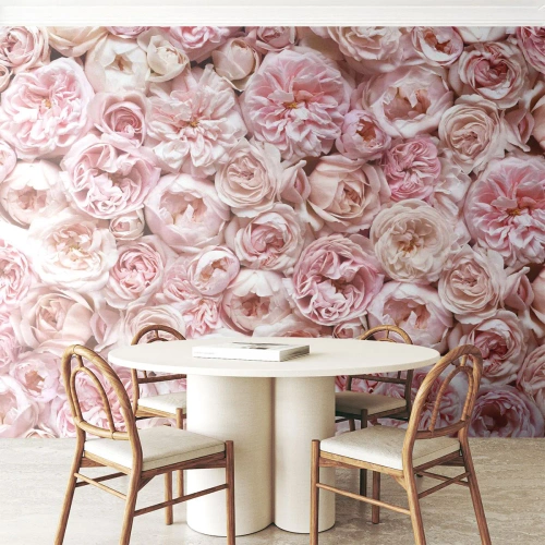 Fotomurali Premium Canvas - Coperto di rose - Fiori, Pastello, Rose - 400x280 cm