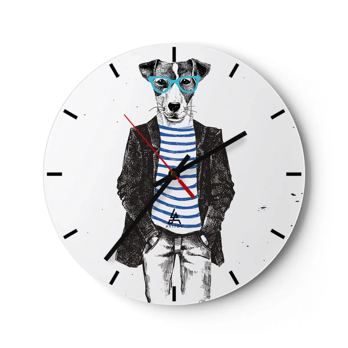 Orologio da parete - Orologio in Vetro - Incantesimo sul cane - 40x40 cm
