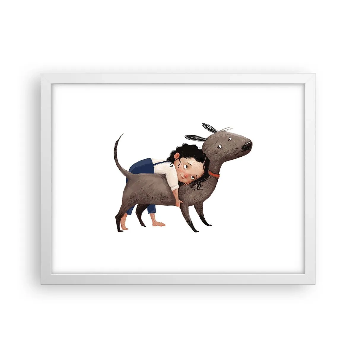 Poster in cornice bianca - I migliori amici - 40x30 cm