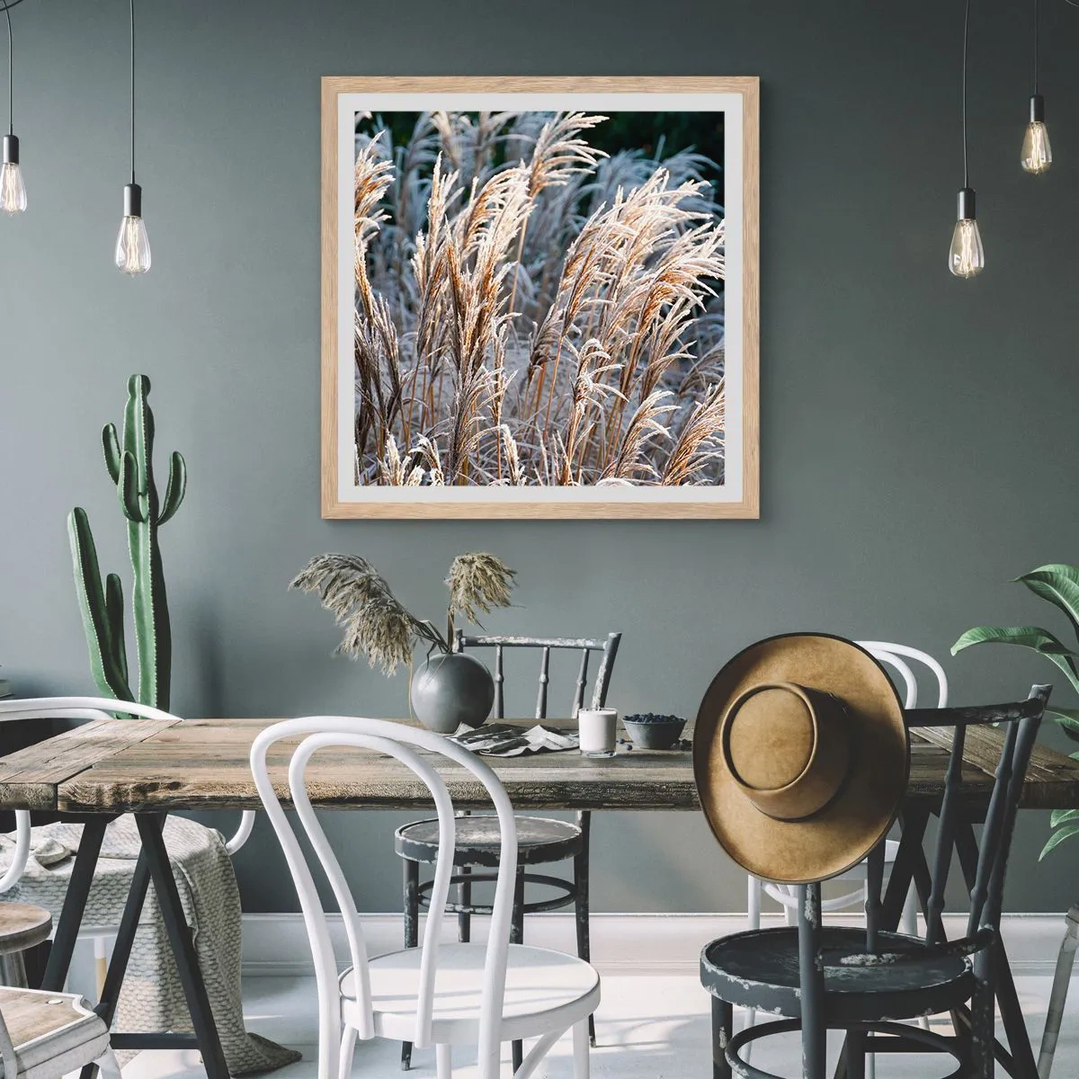 Poster in cornice rovere chiaro - Vestite di brina - 40x40 cm