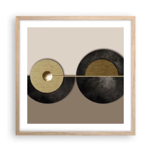 Poster in cornice rovere chiaro - Variazioni attorno al cerchio - 50x50 cm
