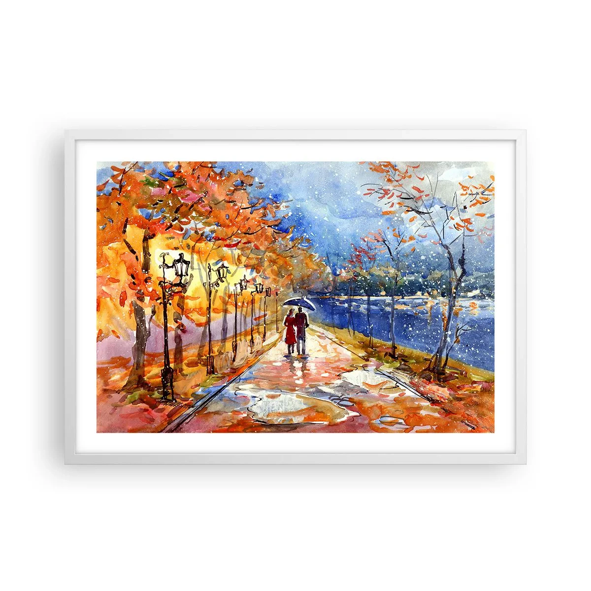Poster in cornice bianca - Insieme fino ai confini del tempo - 70x50 cm