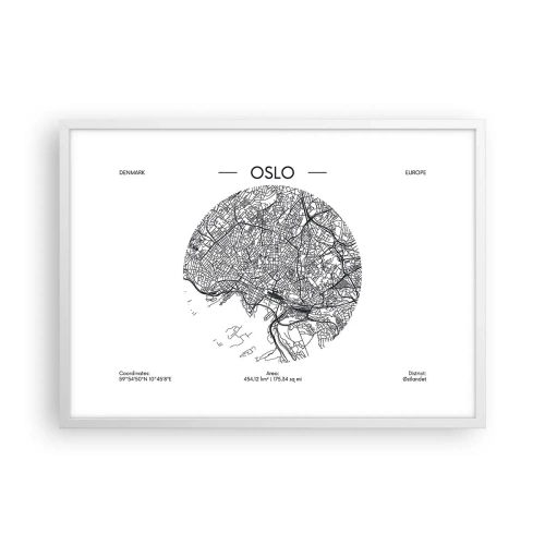 Poster in cornice bianca - Anatomia di Oslo - 70x50 cm