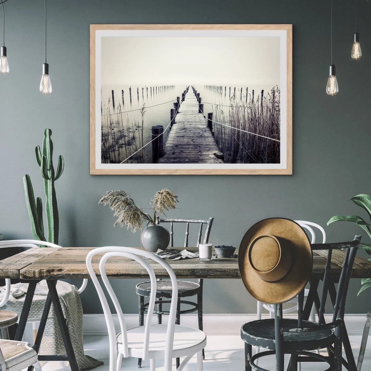 Poster in cornice rovere chiaro - Immergiti nella pace - 50x40 cm