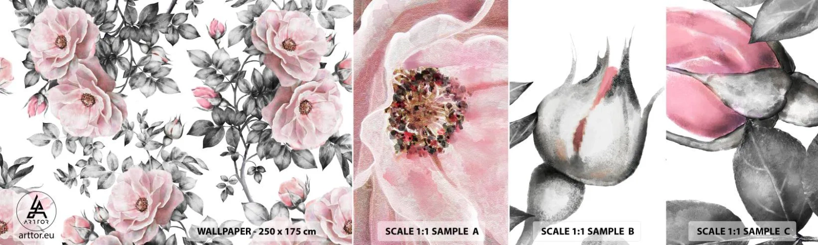 Campione Di Fotomurale Standard Eco - Perdersi tra le rose - Fiori, Rosa, Giardino - 100x30 cm