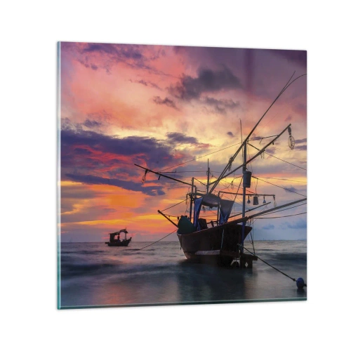 Quadro su vetro - Sera esotica - 30x30 cm