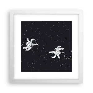 Poster in cornice bianca - Danza cosmica - 30x30 cm