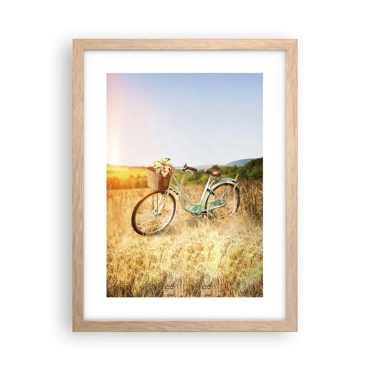 Poster in cornice rovere chiaro - Resto qui un attimo - 30x40 cm