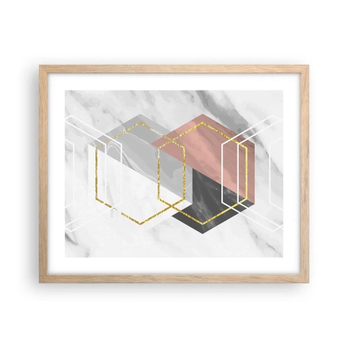 Poster in cornice rovere chiaro - Composizione a catena - 50x40 cm