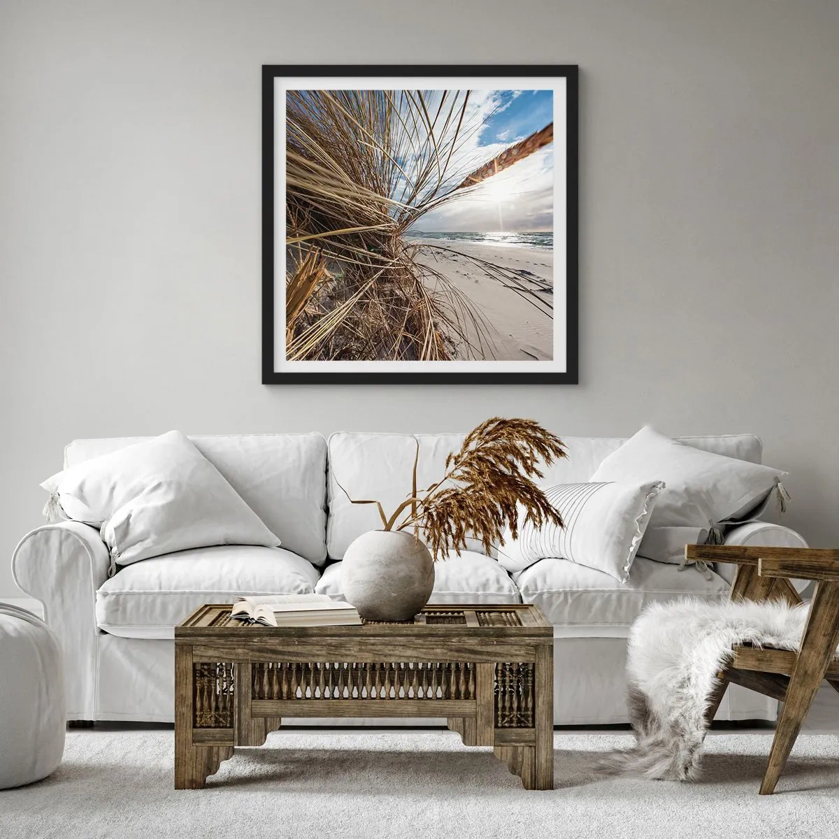 Poster in cornice nera - L'incontro degli elementi - 50x50 cm