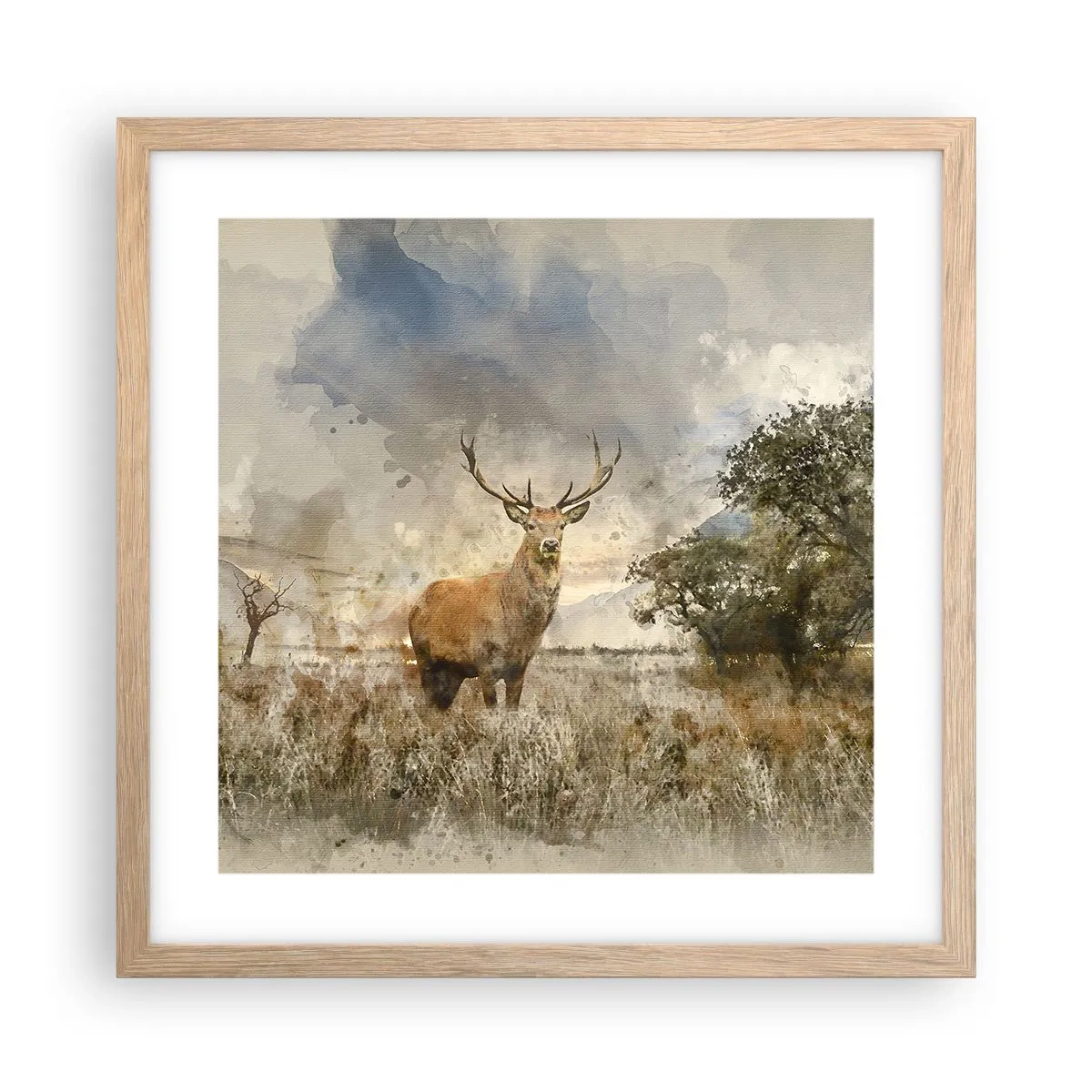 Poster in cornice rovere chiaro - Dignità - forza - maestosità - 40x40 cm