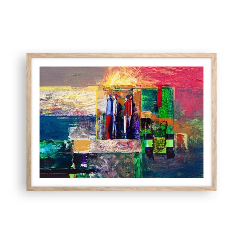 Poster in cornice rovere chiaro - Relazioni ed emozioni - 70x50 cm