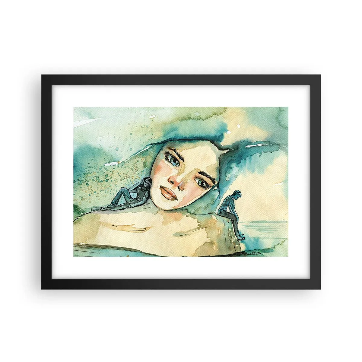 Poster in cornice nera - Am I blue? - 40x30 cm