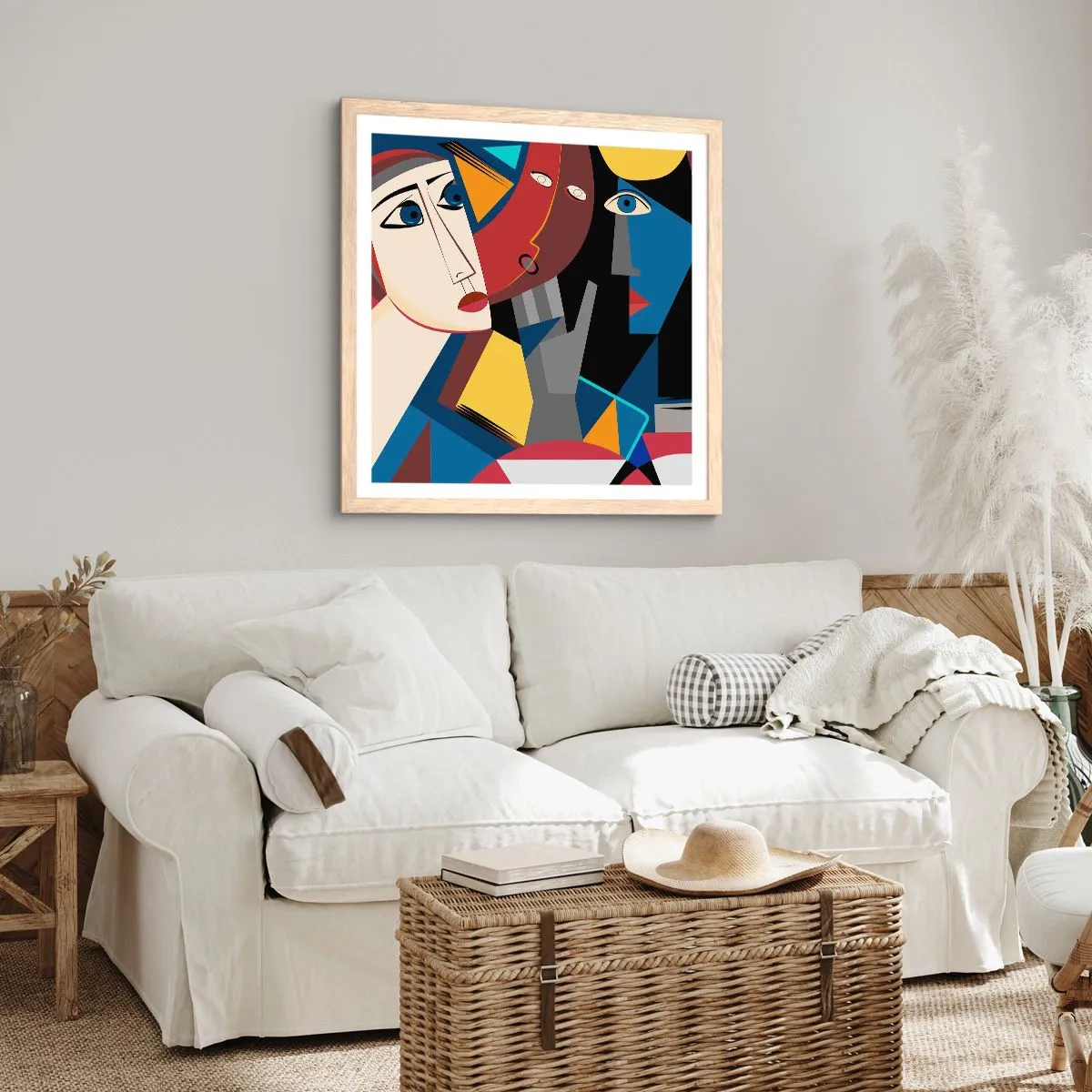 Poster in cornice rovere chiaro - Dialogo di cubisti - 50x50 cm