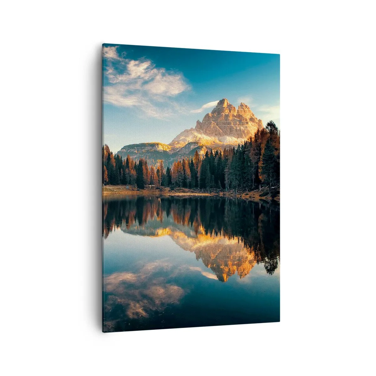 Quadro su tela - Stampe su Tela - Paesaggio montano con lago e foresta - 70x100cm - Paesaggio doppio - Decorazione murale moderna per soggiorno e camera da letto ARTTOR