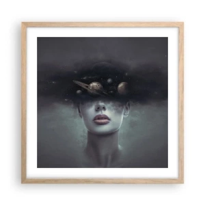 Poster in cornice rovere chiaro - E i pianeti folleggiano... - 50x50 cm