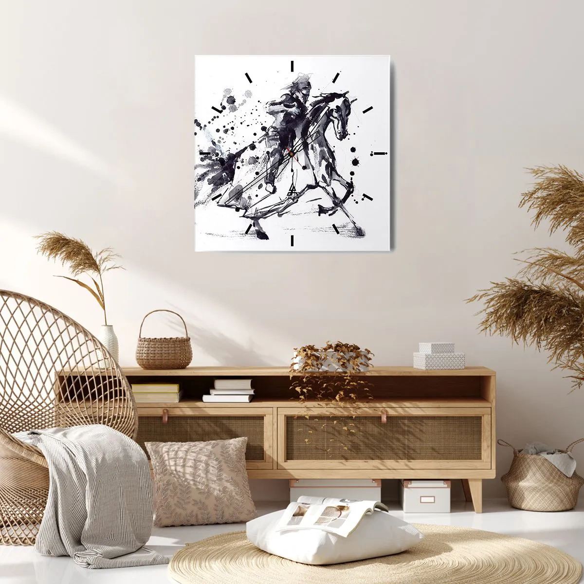 Orologio da parete - Orologio in Vetro - Il cavaliere nero - 40x40 cm