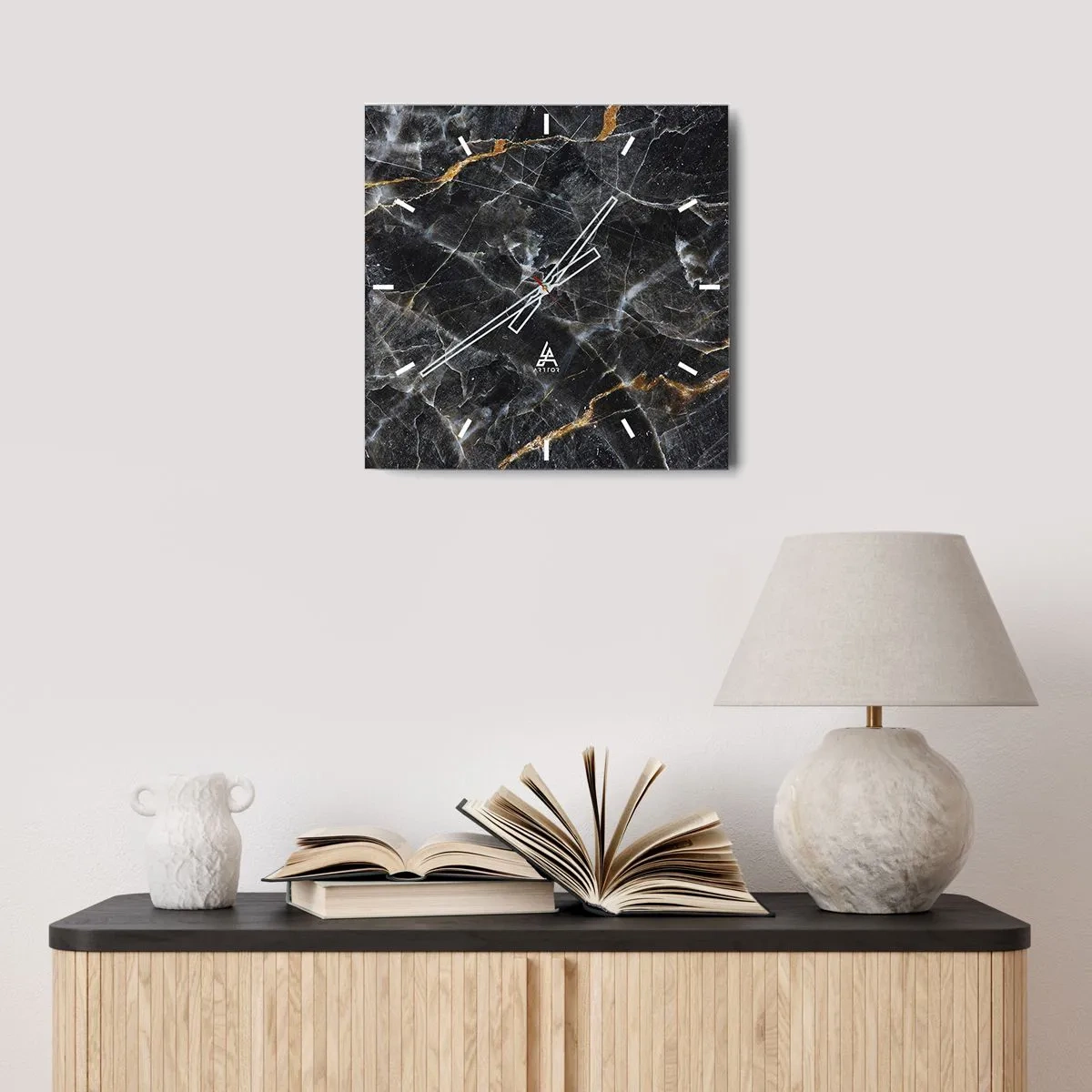 Orologio da parete - Orologio in Vetro - La vita interiore delle pietre - 40x40 cm