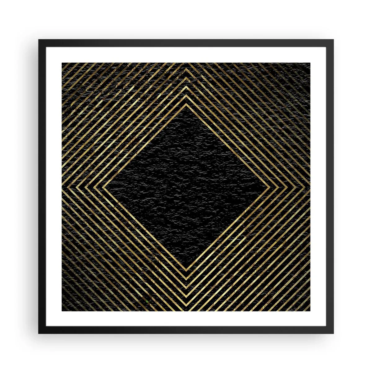Poster in cornice nera - Geometria in stile glamour - 60x60 cm