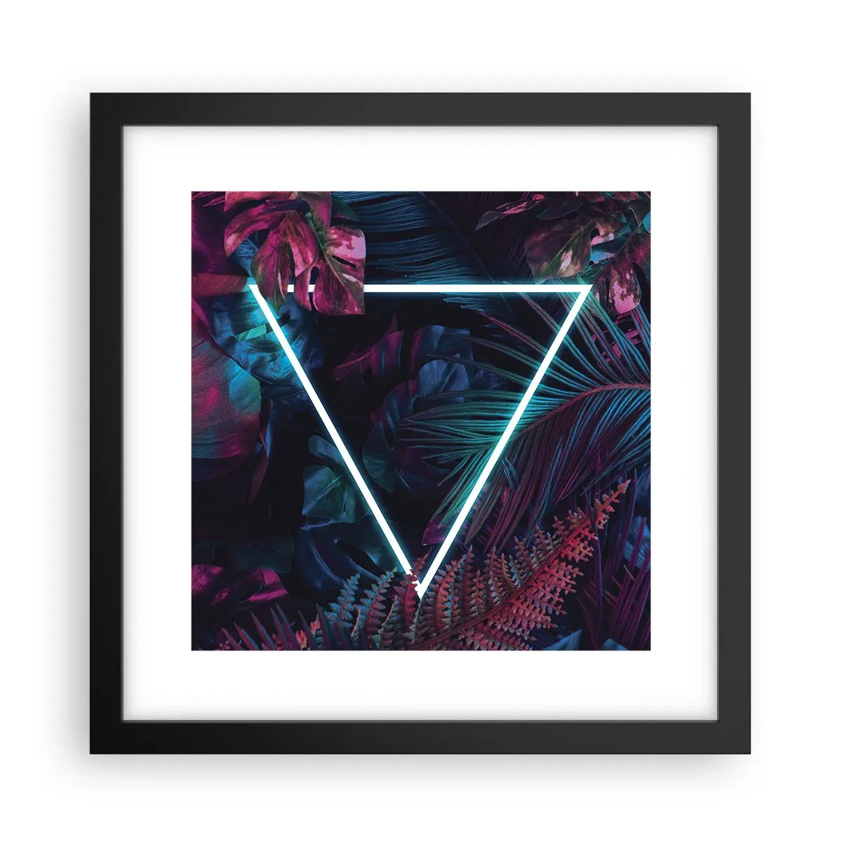 Poster in cornice nera - Giardino in stile discoteca - 30x30 cm