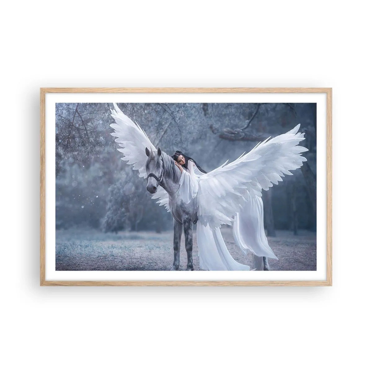 Poster in cornice rovere chiaro - Momento ispirato - 91x61 cm