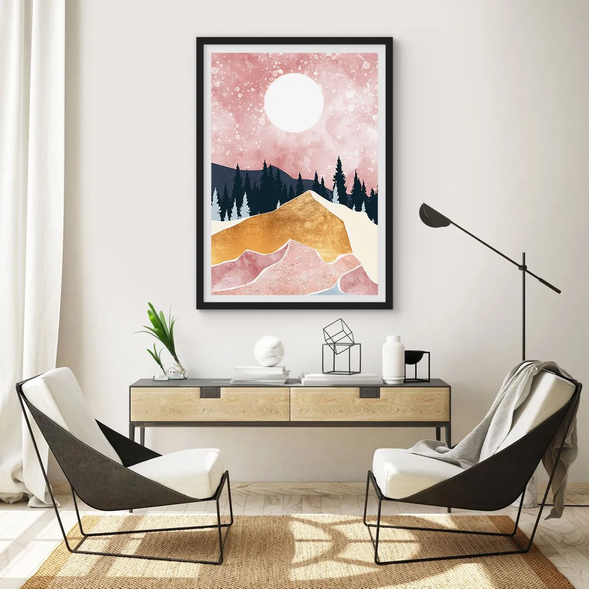 Poster in cornice nera - Guardiano notturno - 61x91 cm