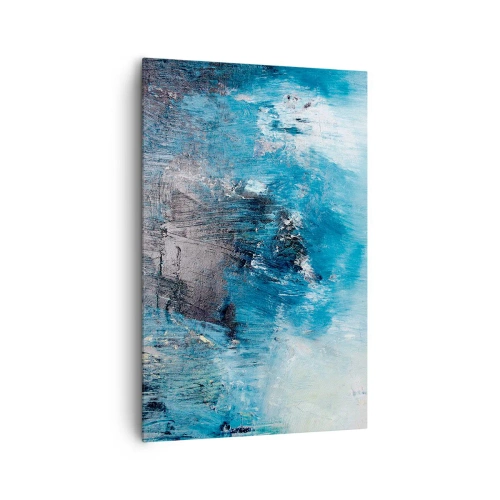 Quadro su tela - Stampe su Tela - Pennellate astratte in tonalità di blu - 80x120cm - Rapsodia blu - Decorazione murale moderna per soggiorno e camera da letto ARTTOR