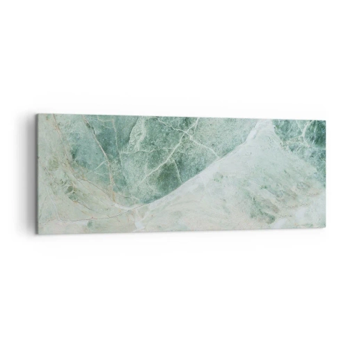 Quadro su tela - Stampe su Tela - Marmo verde con delicate venature bianche - 140x50cm - Il freddo nobile della pietra - Decorazione murale moderna per soggiorno e camera da letto ARTTOR
