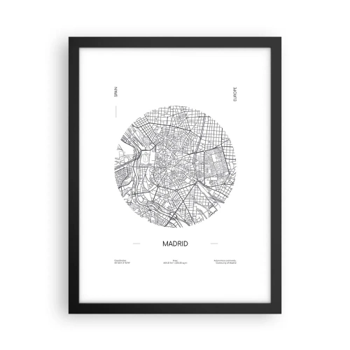 Poster in cornice nera - Anatomia di Madrid - 30x40 cm