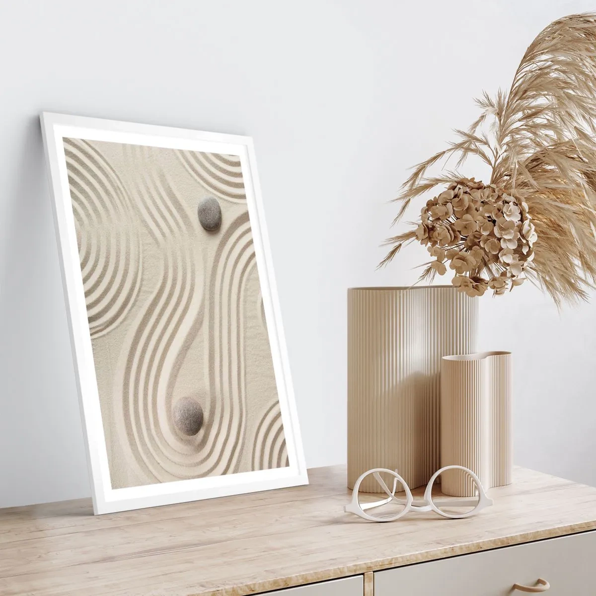 Poster in cornice bianca - Il tocco del calore - 40x50 cm