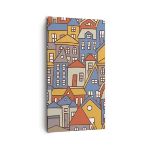 Quadro su tela - Stampe su Tela - Una casa dietro l'altra - 45x80 cm