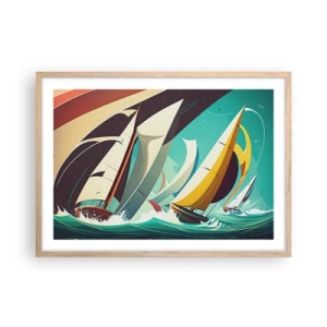 Poster in cornice rovere chiaro - Compagne degli elementi - 70x50 cm