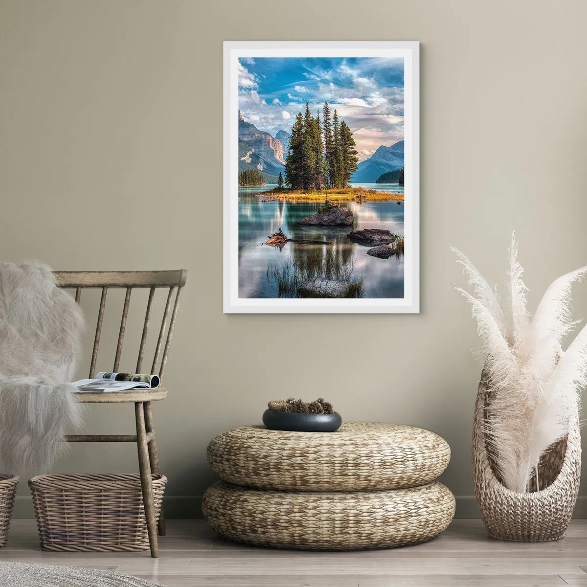Poster in cornice bianca - Sulle acque grandi e limpide...  - 70x100 cm