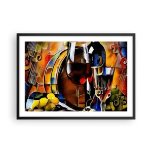 Poster in cornice nera - Natura morta astratta con bicchieri e strumenti - 70x50cm - E il mondo riprende colore - Decorazione murale moderna per soggiorno e camera da letto ARTTOR